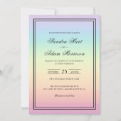 Pastel Ombre Rainbow Colors Weddenschap Kaart (Voorkant)