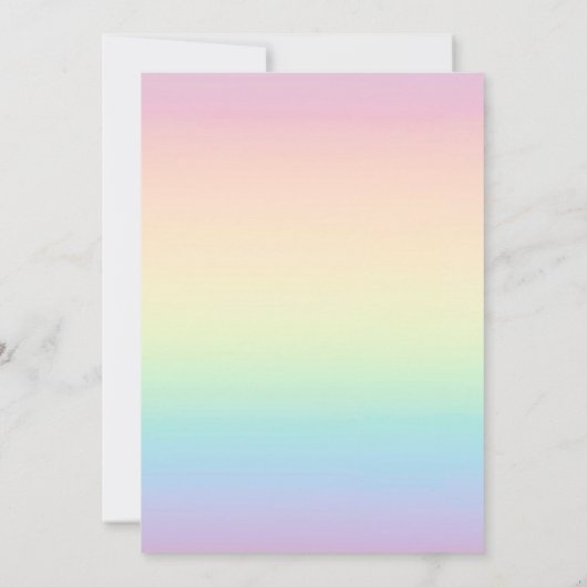 Pastel Ombre Rainbow Colors Weddenschap Kaart (Achterkant)