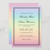 Pastel Ombre Rainbow Colors Weddenschap Kaart (Voorkant / Achterkant)