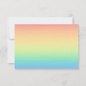 Pastel Ombre Rainbow Colors Weddenschap RSVP Card (Achterkant)