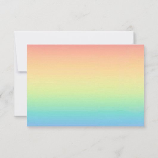 Pastel Ombre Rainbow Colors Weddenschap RSVP Card (Achterkant)