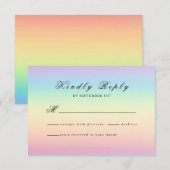 Pastel Ombre Rainbow Colors Weddenschap RSVP Card (Voorkant / Achterkant)