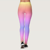 Pastel Ombré Rainbow Pink Yellow Paarse Leggings (Achterkant)