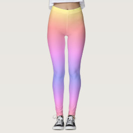 Pastel Ombré Rainbow Pink Yellow Paarse Leggings