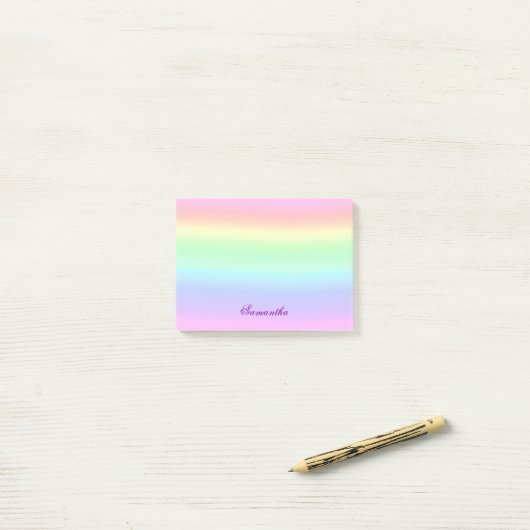 Pastel Ombre Rainbow Post-it Opmerkingen Post-it® Notes (Op bureau)
