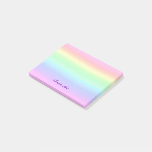 Pastel Ombre Rainbow Post-it Opmerkingen Post-it® Notes (Schuin)