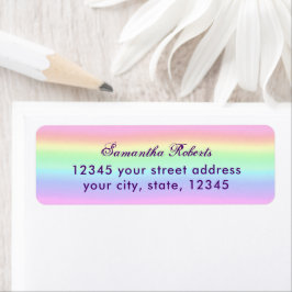 Pastel Ombre Rainbow Return-adres Etiket