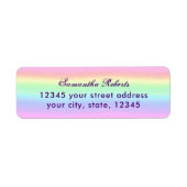 Pastel Ombre Rainbow Return-adres Etiket (Voorkant)