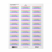 Pastel Ombre Rainbow Return-adres Etiket (Full Sheet)
