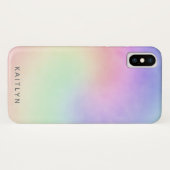 Pastel Ombre Rainbow Swirl Name Girly Case-Mate iPhone Case (Achterkant (horizontaal))
