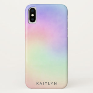 Pastel Ombre Rainbow Swirl Name Girly Case-Mate iPhone Case