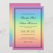 Pastel Ombre Regenboog Kleuren Trouw  Kaart (Voorkant / Achterkant)