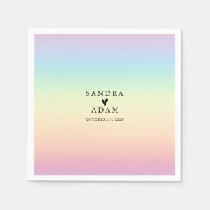 Pastel Ombre Regenboog Kleuren Trouwen Servet