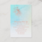 *~* Pastel Ombre Roos Gold Palm Leaf Turquoise Visitekaartje (Achterkant)