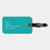 Pastel Ombre Stripes met Blauwgroen monogram Bagagelabel (Achterkant horizontaal)