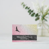 *~* Pastel Ombre Universe Glitter Meditation Eagle Visitekaartje (Staand voorkant)