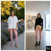 Pastel Ombre Vertical Plaid Gradient Texture Leggings