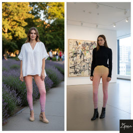 Pastel Ombre Verticale Gestreepte Gradiënt Textuur Leggings