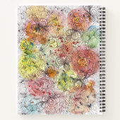 Pastel Ombre Waterverf en Ink Bloemendoedels Notitieboek (Achterkant)