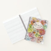 Pastel Ombre Waterverf en Ink Bloemendoedels Notitieboek (Binnen)
