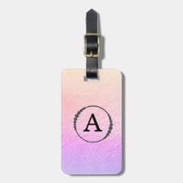 *~* Pastel Ombre + Zwarte Monogram Diamond Bling Bagagelabel