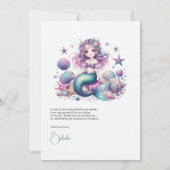 Pastel onder de verjaardag van het Zee meisje Bedankkaart (Achterkant)
