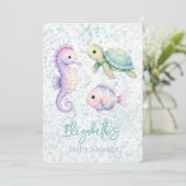 Pastel Onder de Zee Baby Shower Kaart (Staand voorkant)