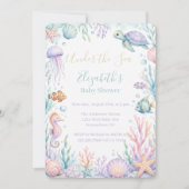 Pastel Onder De Zee Baby Shower Kaart (Voorkant)