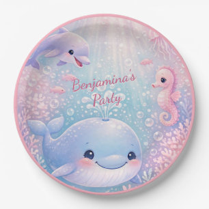Pastel Onder de Zee Meisje Roze Verjaardagsfeestje Papieren Bordje