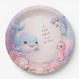 Pastel Onder de Zee Meisje Roze Verjaardagsfeestje Papieren Bordje