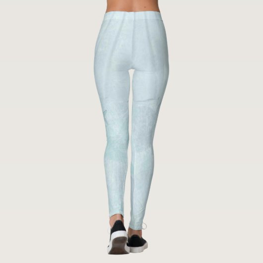  pastel onder het Zee Blue Water Shells Leggings (Achterkant)