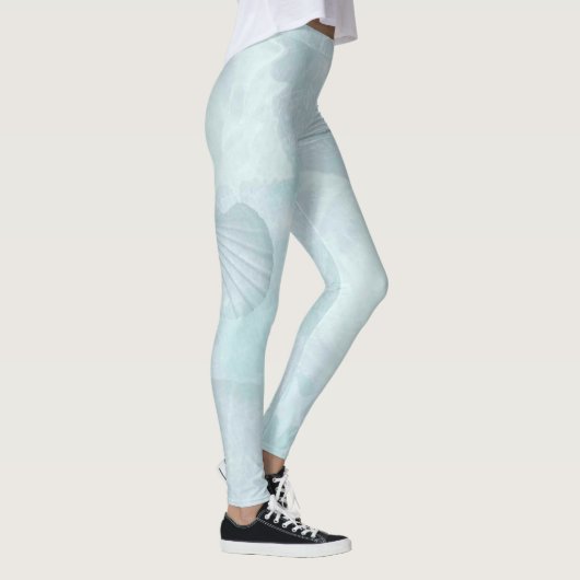  pastel onder het Zee Blue Water Shells Leggings (Rechts)