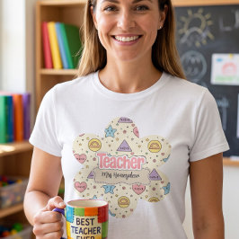 Pastel Onderwijs School Wiskunde Vormen Patroon T-shirt