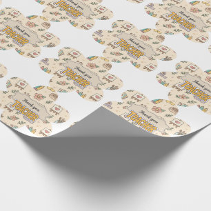 Pastel Onderwijs Schoolbenodigdheden Patroon Cadeaupapier