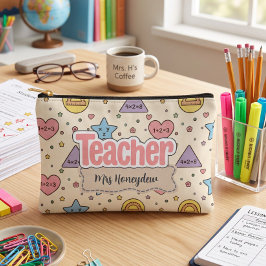 Pastel Onderwijs Wiskunde Vormen Patroon Etui