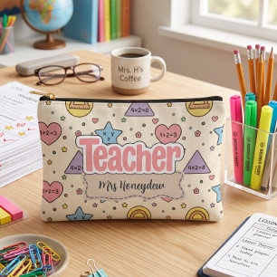 Pastel Onderwijs Wiskunde Vormen Patroon  Etui