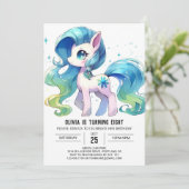 Pastel online paard verjaardag kaart (Staand voorkant)