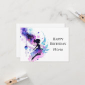 Pastel online sprookje verjaardag kaart (Voorkant / Achterkant in situ)