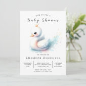 Pastel Online Swan Baby shower Kaart (Staand voorkant)