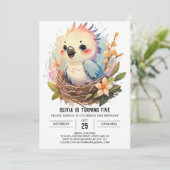 Pastel Online Vogel Verjaardag Kaart (Staand voorkant)