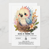 Pastel Online Vogel Verjaardag Kaart (Voorkant / Achterkant)