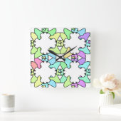 Pastel ontwerp vierkante klok (Huis)