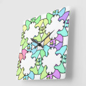 Pastel ontwerp vierkante klok (Hoek)