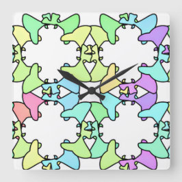 Pastel ontwerp vierkante klok