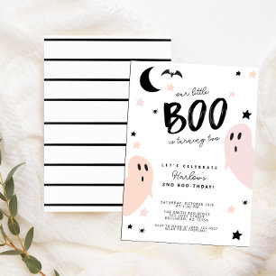 Pastel onze kleine boo geest Halloween verjaardag Kaart