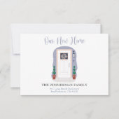 Pastel onze nieuwe Home Waterverf Moving Announge Bedankkaart (Voorkant)