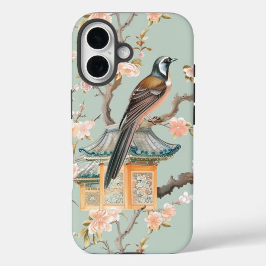 Pastel Oosterse vogel en fruit bloesems Case-Mate iPhone Case (Achterkant)