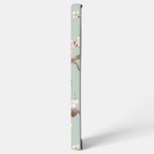 Pastel Oosterse vogel en fruit bloesems Samsung Galaxy Hoesje (Linkerkant)