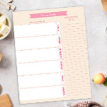Pastel op de lijst met gepersonaliseerde maaltijdp notitieblok<br><div class="desc">Stapelmaaltijdplanner en boodschappenlijstje voor een georganiseerde week die voor ons ligt, die elke familie kan gebruiken. Deze maaltijdplanner-sjabloon kan worden aangepast door de formulering te wijzigen zoals u dat nodig acht. U kon het voor gebeurtenissen en het plannen of meer nichevereisten veranderen zoals nodig. Het maakt een geweldig cadeauidee voor...</div>