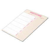 Pastel op de lijst met gepersonaliseerde maaltijdp notitieblok (Schuin)
